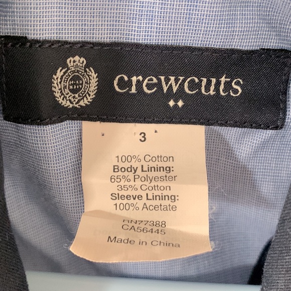 CREWCUTS THOMPSON BLUE BLAZER AND PANT SET BOYS SIZE 3 EXCELLENT CONDITION!! - Picture 3 of 7